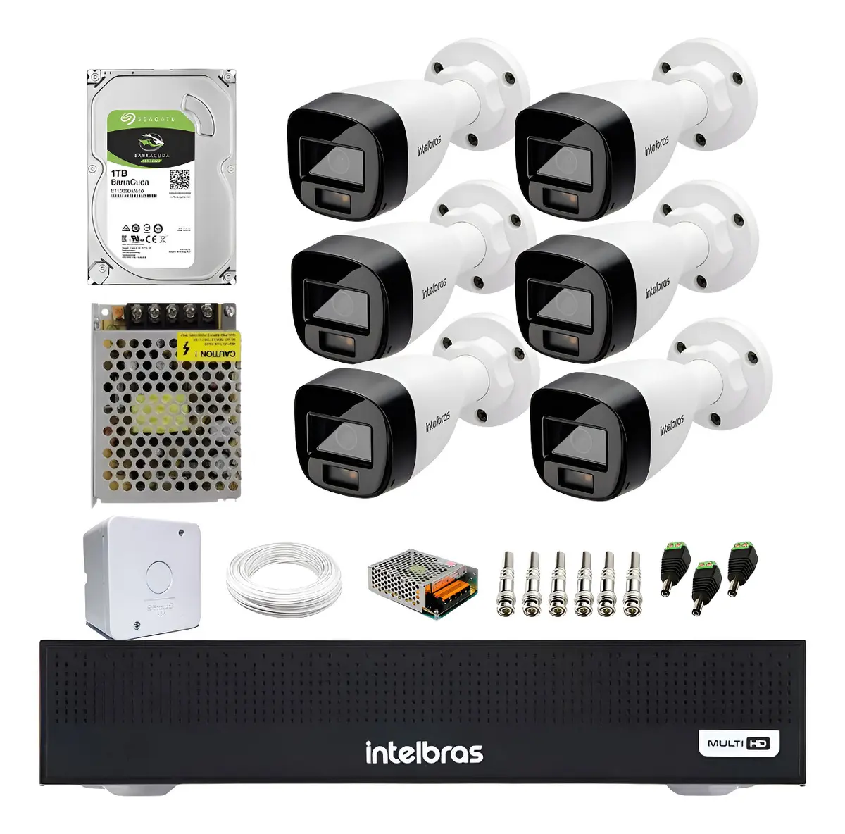 Kit Intelbras 6 Full Color Vhd 1220b Dvr 8 Mhdx 1008c